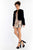 Rachel Allan - 4630 Sequined Sheath Cocktail Dress with Fur Jacket in Black and Pink