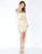 Mac Duggal - 4631M Fringe Accented High Neck Sheath Dress In Gold