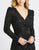 Mac Duggal Evening - 4632D Puffed Long Sleeve Sequined Surplice Dress In Black
