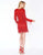 Mac Duggal - 4633R Beaded Fringe Deep V-neck Sheath Dress In Red
