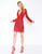 Mac Duggal - 4633R Beaded Fringe Deep V-neck Sheath Dress In Red