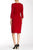 Nina Leonard - L24631 Fringed Hem Dress in Red