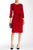 Nina Leonard - L24631 Fringed Hem Dress in Red