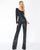 Mac Duggal - 4636R Sequined Asymmetrical Long Sleeve Jumpsuit In Black