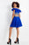 Rachel Allan - 4639 Two Piece Beaded Chiffon Off-Shoulder A-line Dress in Blue