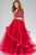 Jovani - Two-Piece Long Tulle Prom Gown 46404