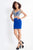 Rachel Allan - 4643 Jeweled Bodice Cut-In Shoulder Two-Piece Dress in Blue