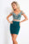 Rachel Allan - 4643 Jeweled Bodice Cut-In Shoulder Two-Piece Dress in Green