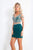 Rachel Allan - 4643 Jeweled Bodice Cut-In Shoulder Two-Piece Dress in Green