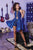 Rachel Allan - 4650 Beaded High Neck Mikado Romper in Blue