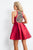 Rachel Allan - 4650 Beaded High Neck Mikado Romper in Red