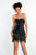 Rachel Allan - 4651 Sequined Sweetheart Fringe Sheath Dress in Black