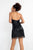 Rachel Allan - 4651 Sequined Sweetheart Fringe Sheath Dress in Black