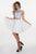 Rachel Allan - 4656 Beaded Two Piece High Neck Chiffon A-line Dress in White
