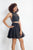 Rachel Allan - 4656 Beaded Two Piece High Neck Chiffon A-line Dress in Black