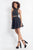 Rachel Allan - 4656 Beaded Two Piece High Neck Chiffon A-line Dress in Black