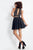 Rachel Allan - 4656 Beaded Two Piece High Neck Chiffon A-line Dress in Black