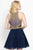 Alyce Paris  - 46577 Gilded Diamond Illusion Cocktail Dress in Blue and Gold