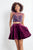 Rachel Allan - 4658 Two Piece Beaded Velvet A-line Dress In Purple