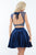 Rachel Allan - 4658 Two Piece Beaded Velvet A-line Dress In Blue