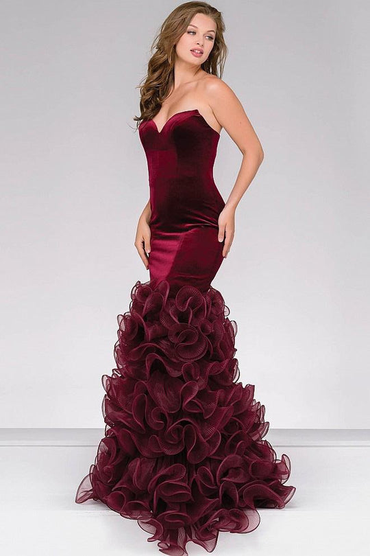 Velvet Mermaid Prom Dress 46609