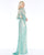 Cassandra Stone - 4660A Long Sleeve Sequined Two-Piece Gown In Green and Neutral