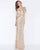Cassandra Stone - 4660A Long Sleeve Sequined Two-Piece Gown In Gold and Neutral