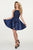 Rachel Allan - 4674 Fully Beaded Matte Satin Dress With Overskirt in Blue