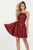 Rachel Allan - 4674 Fully Beaded Matte Satin Dress With Overskirt in Red