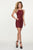 Rachel Allan - 4674 Fully Beaded Matte Satin Dress With Overskirt in Red
