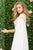 Jovani High Neck Cape Sleeves Lace A-line Evening Dress 46744 In White
