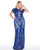 Mac Duggal - 4676F Sparkling Sequined Illusion Jewel Sheath Dress In Blue