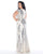 Mac Duggal - 4676F Sparkling Sequined Illusion Jewel Sheath Dress In Silver and Neutral