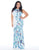 Mac Duggal - 4679F Floral Sequined Bateau Sheath Dress In White and Multi-Color
