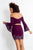 Rachel Allan - 4681 Off-Shoulder Bell Sleeves Dress In Purple
