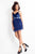Rachel Allan - 4682 Velvet Sweetheart Feathered A-line Dress in Blue