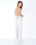 Mac Duggal - 4686M Bead Tasseled Plunging Halter Gown In White