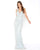 Mac Duggal - 4686M Bead Tasseled Plunging Halter Gown In Blue