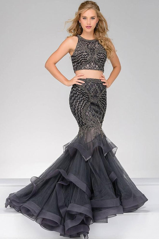 Two Piece Beaded Mermaid Prom Dress 46881