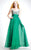 Colors Dress - 0601-1 Bejeweled V-Neck Evening Gown In Green