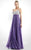 Colors Dress - 0601-1 Bejeweled V-Neck Evening Gown In Purple