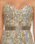 Mac Duggal Couture - 4691D Bedazzled Sheath Dress With Slit and Train In Silver and Gold