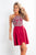 Rachel Allan - 4693 Beaded Halter Stretch Satin A-line Dress In Red