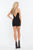 Rachel Allan - 4694 Deep V-neck Romper With Removable Lace Top in Black