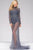 46950 Beaded Fitted Romper Mesh Overlay Dress