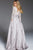 46964 Long Sleeve Jeweled Lace Bodice A-Line Gown