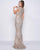 Mac Duggal Couture - 4715D Crystal Beaded Jewel Neck Sheath Dress In Silver