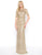 Mac Duggal - 4716D Fully Beaded Illusion Jewel Sheath Dress in Neutral and Gold