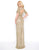 Mac Duggal - 4716D Fully Beaded Illusion Jewel Sheath Dress in Neutral and Gold
