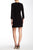 Taylor - Bell Sleeves V-Neck Short Crepe Dress 7038M in Black